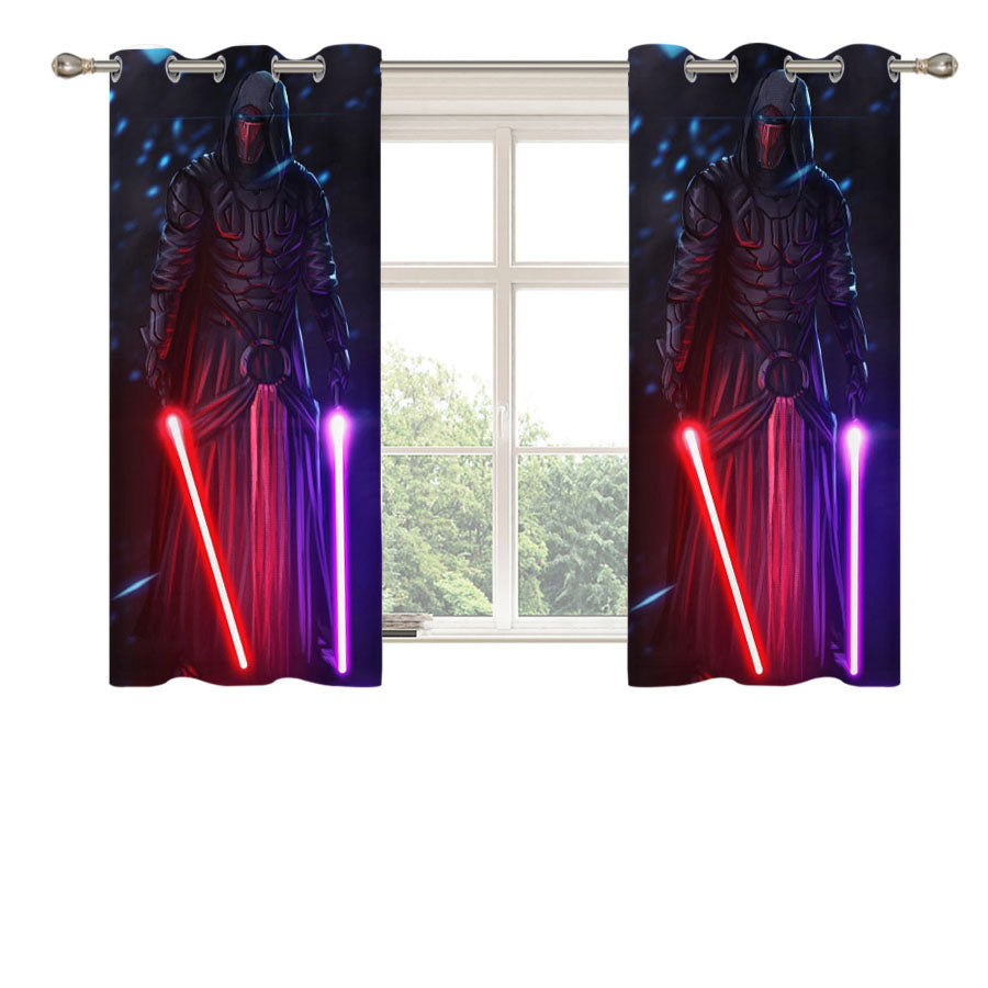 Darth Vader And Two Saber Peach Skin Window Curtains