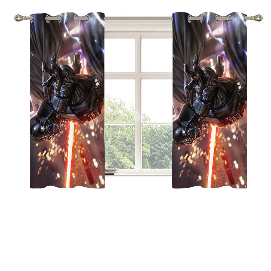 Darth Vader Fight In War Peach Skin Window Curtains
