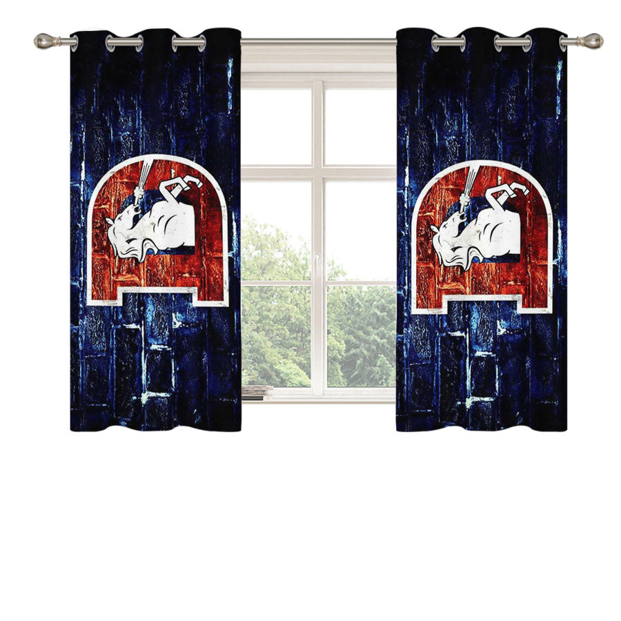 Denver Broncos 2 Peach Skin Window Curtains