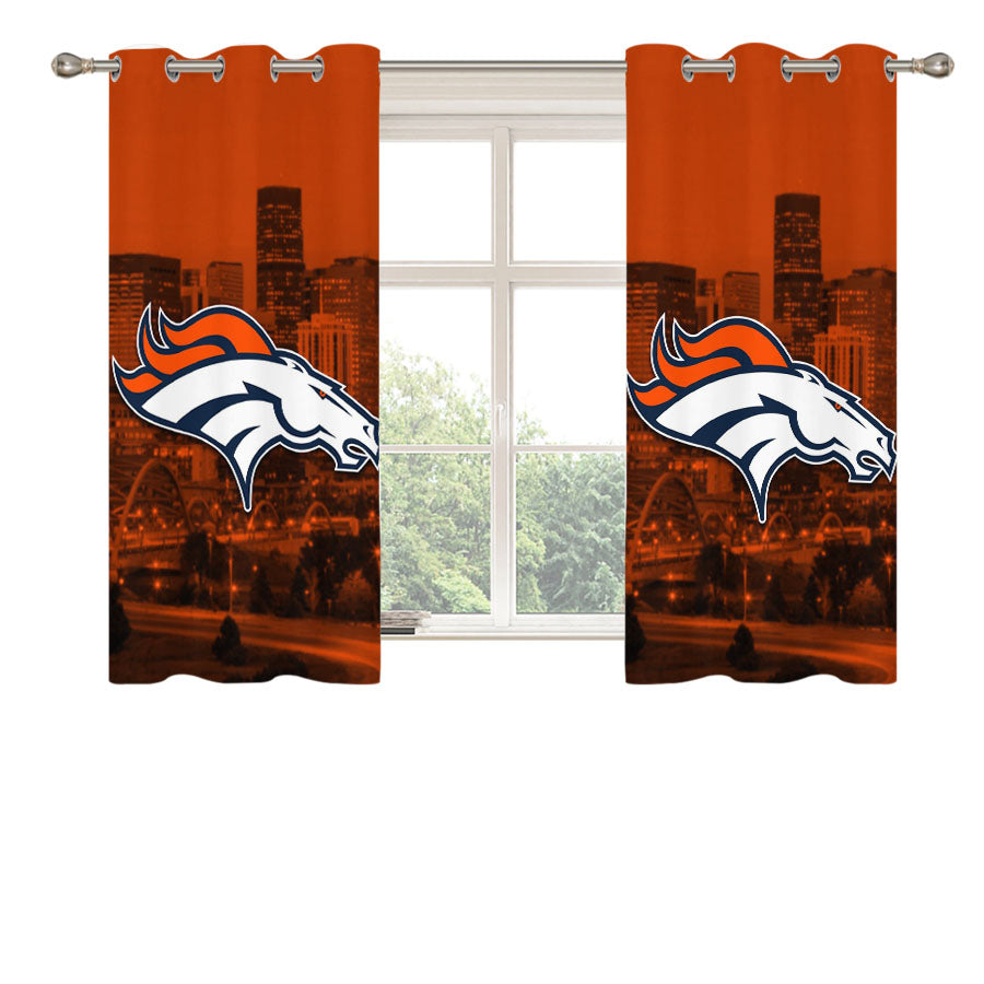 Denver Broncos Emblem Peach Skin Window Curtains