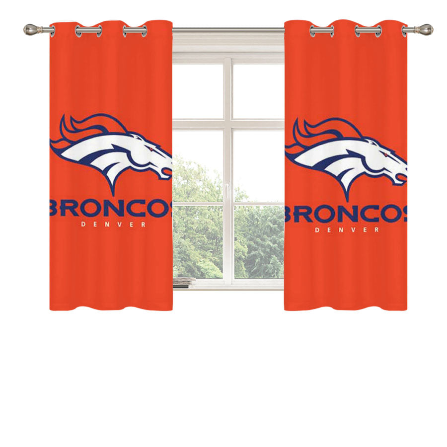 Denver Broncos Logo Basic Peach Skin Window Curtains