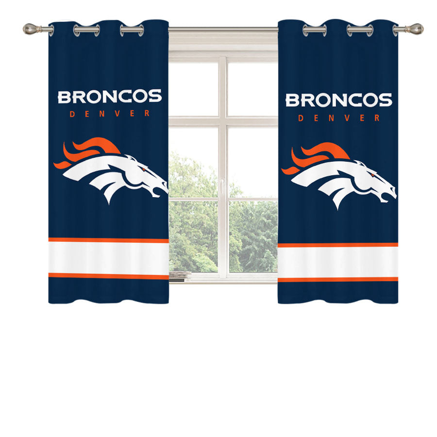 Denver Broncos Logo Wallpaper Peach Skin Window Curtains
