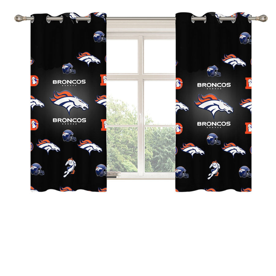 Denver Broncos Logos Peach Skin Window Curtains