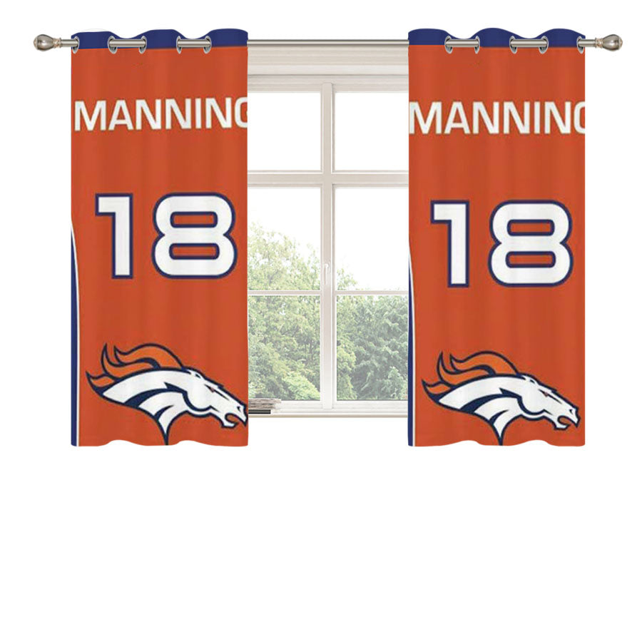 Denver Broncos Manning Jersey Peach Skin Window Curtains