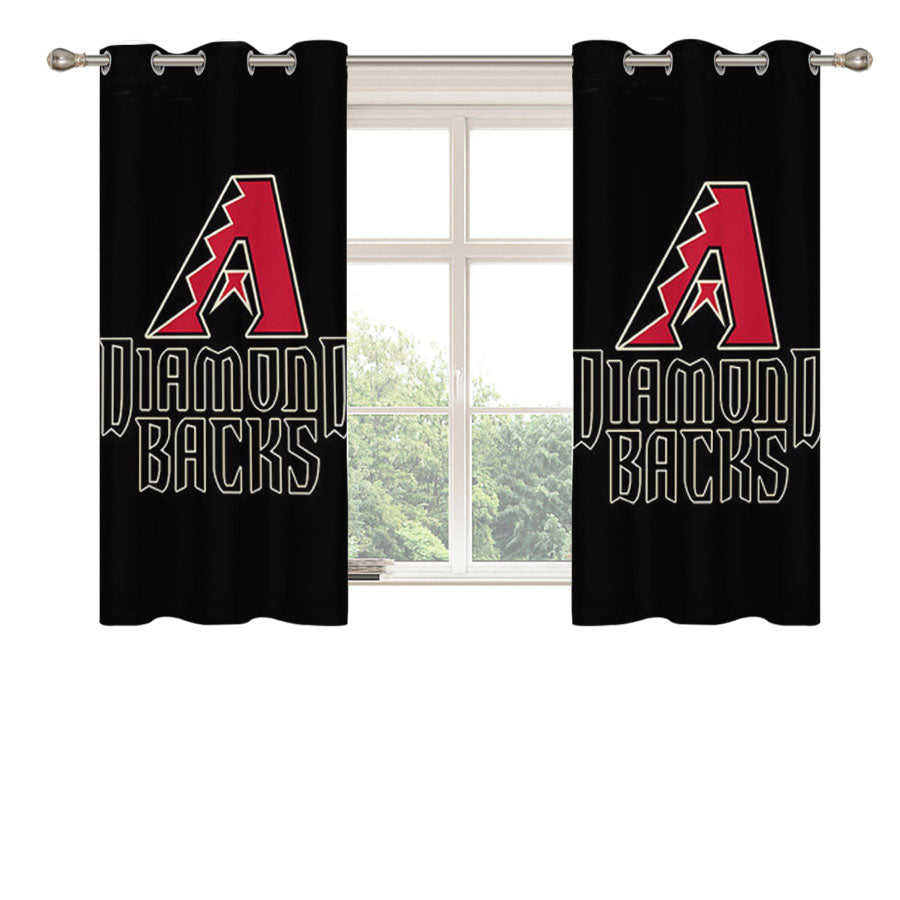 Diamond Backs Baseball Logo Black Peach Skin Window Curtains