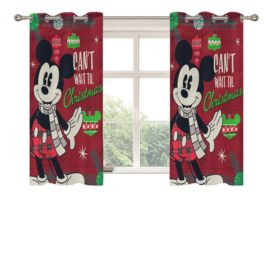 Disney Can'T Wait Til Christmas Mickey Peach Skin Window Curtains