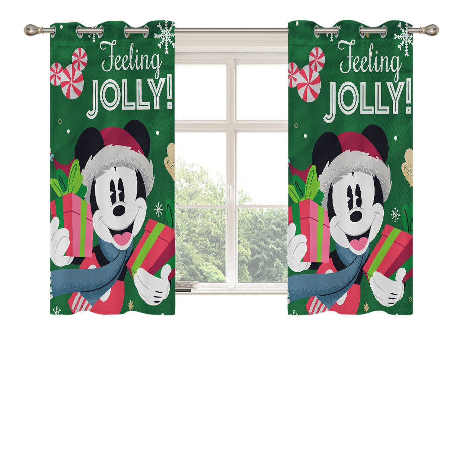 Disney Feeling Jolly Mickey Mouse Peach Skin Window Curtains