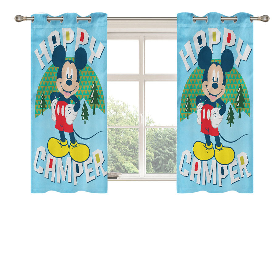 Disney Happy Camper Mickey Peach Skin Window Curtains