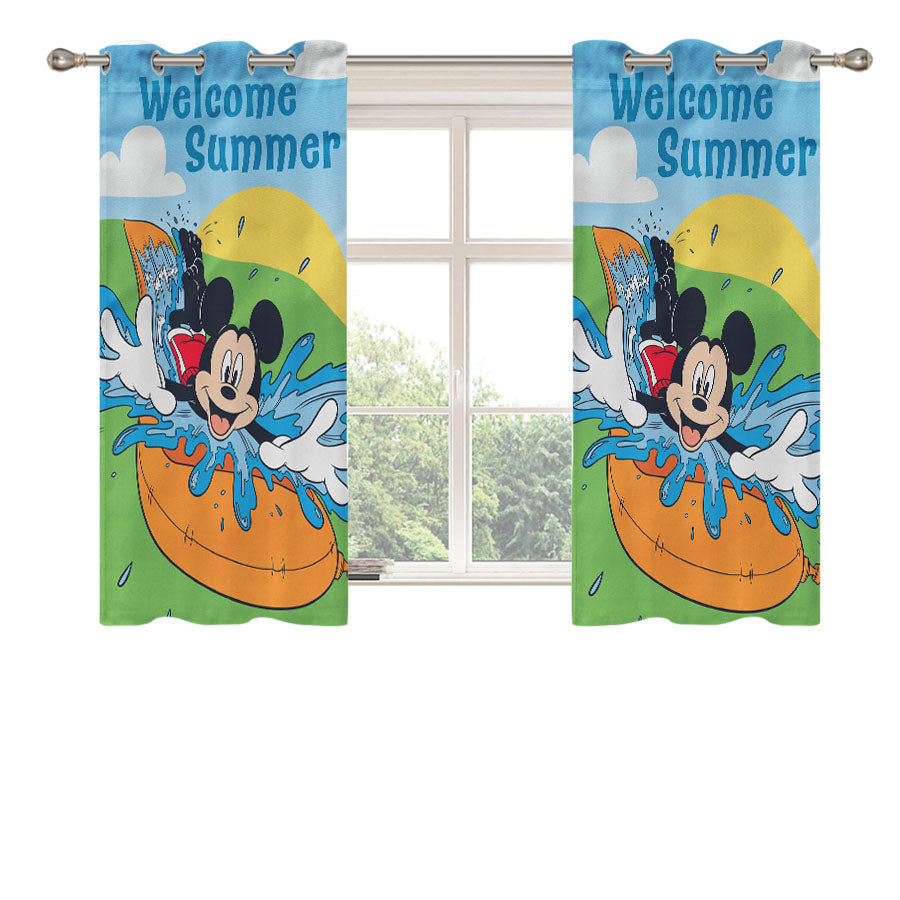 Disney Make A Splash Mickey Peach Skin Window Curtains