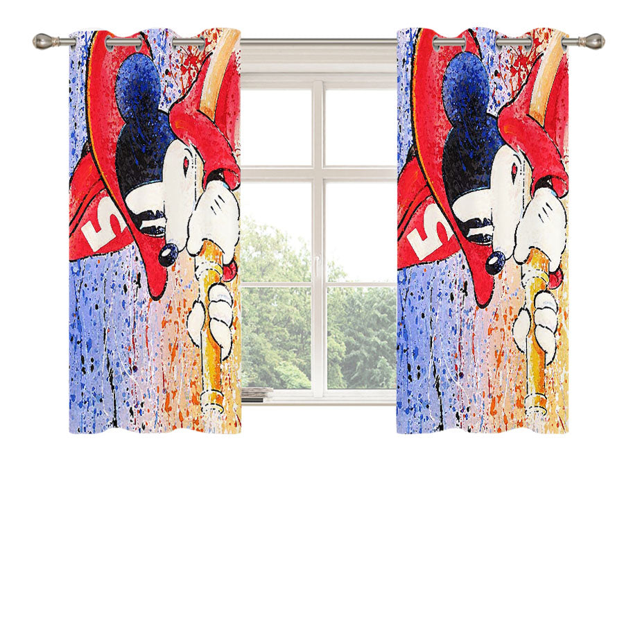 Disney Mickey Firefighter Peach Skin Window Curtains