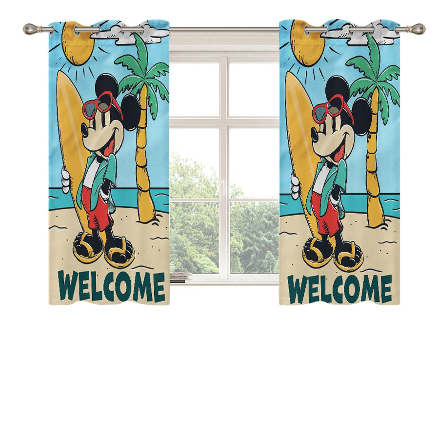 Disney Mickey Summer Peach Skin Window Curtains