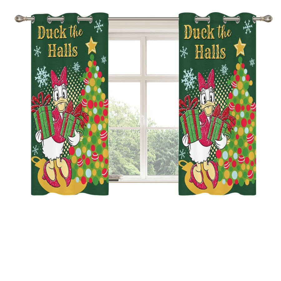 Duck The Halls Daisy Peach Skin Window Curtains