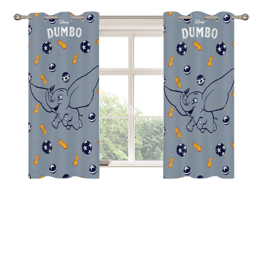 Dumbo And Peanuts Sticker Peach Skin Window Curtains