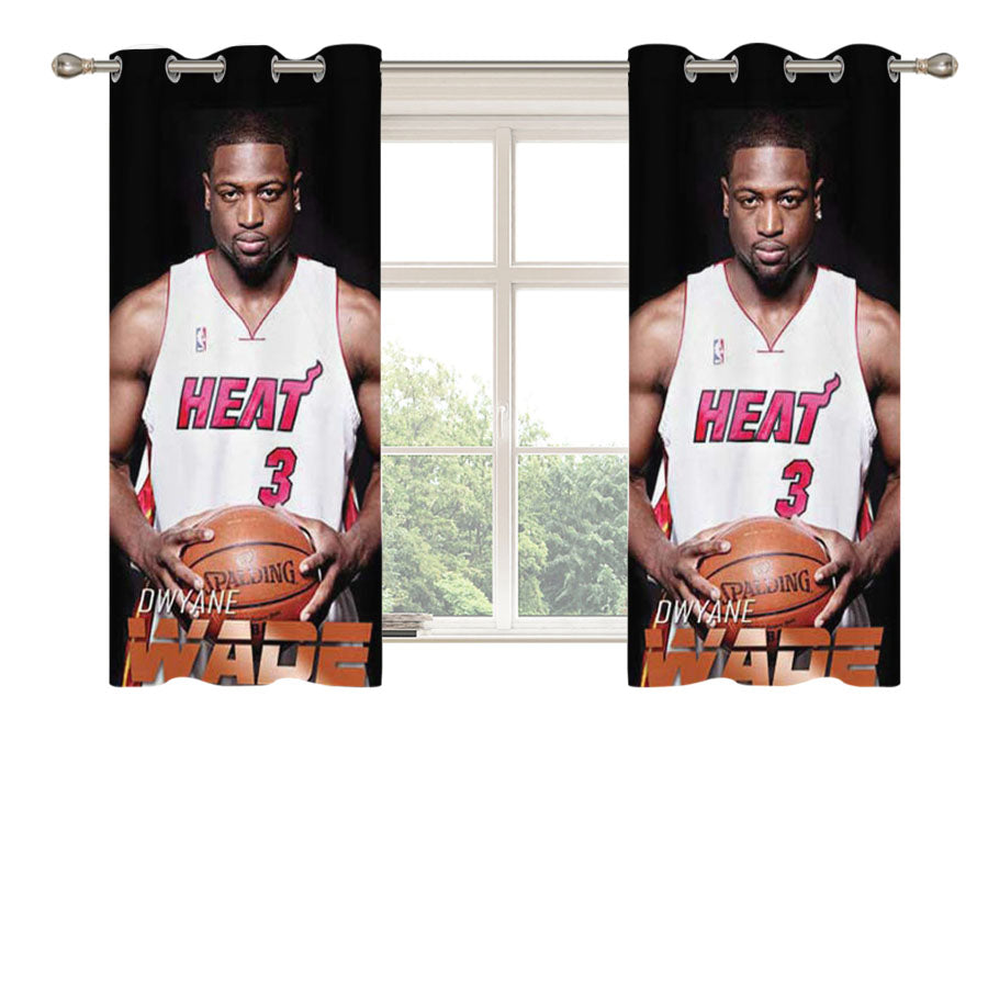 Dwyane Wade Basketball Peach Skin Window Curtains