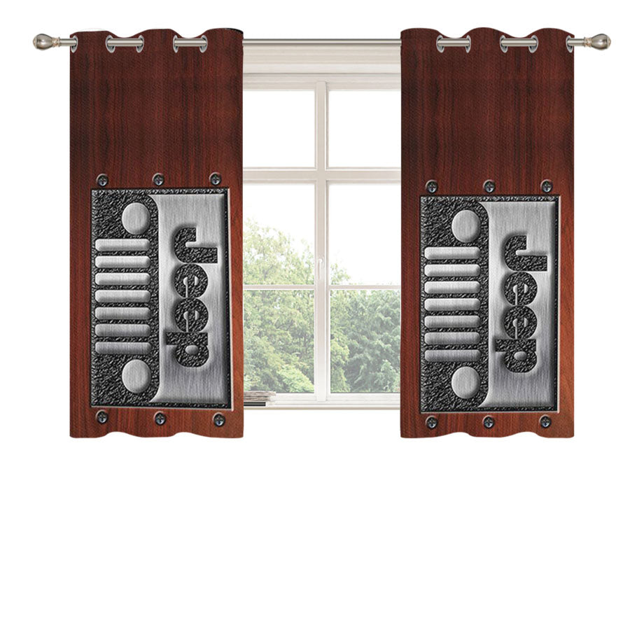 Embossed Steel Jeep Peach Skin Window Curtains