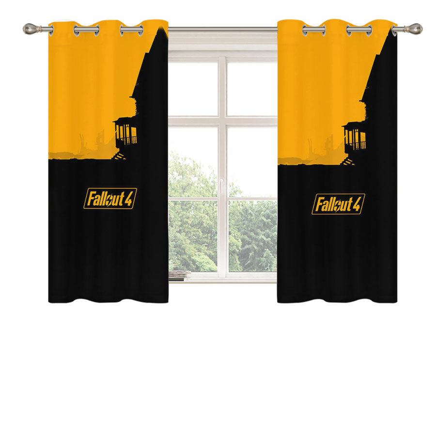 Fallout 4 Silhouette Peach Skin Window Curtains