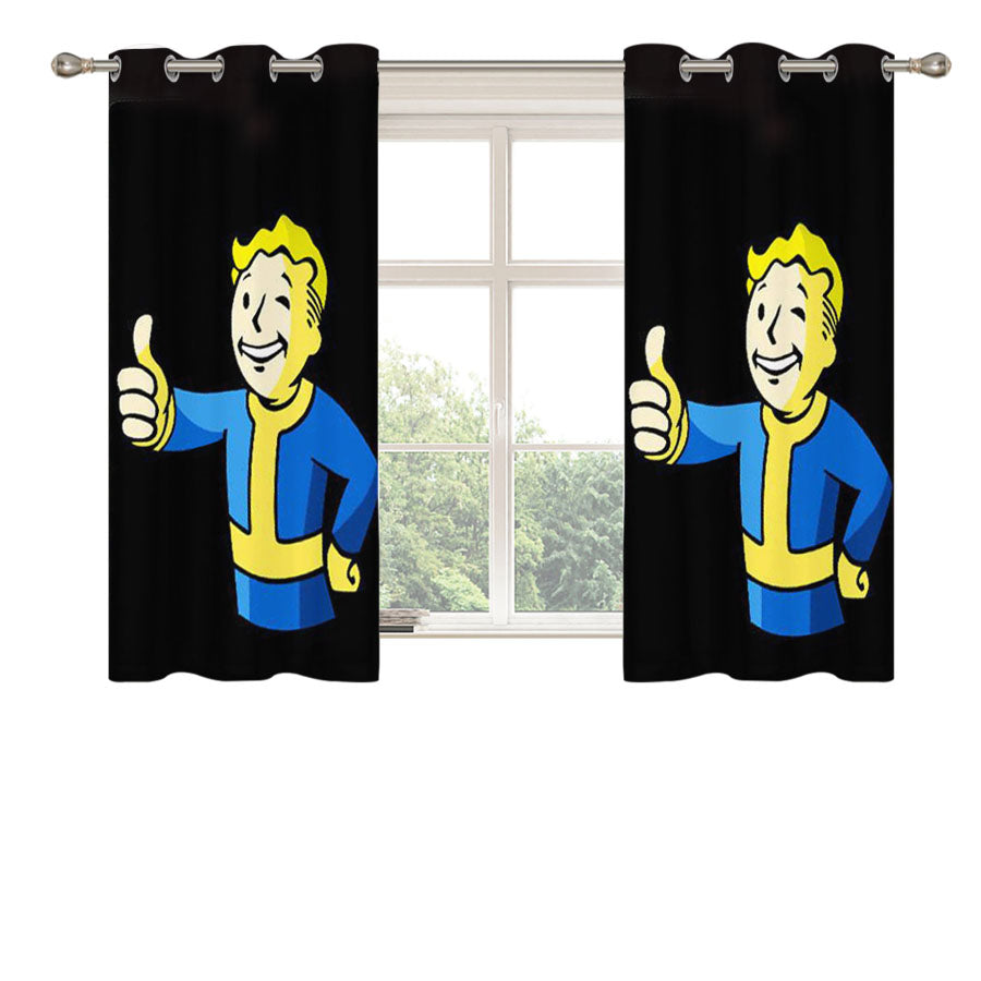 Fallout 4 Vault Boy Dark Peach Skin Window Curtains