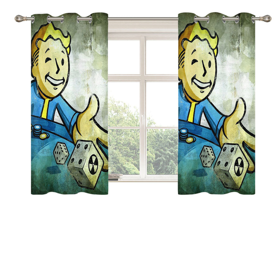 Fallout Dice Peach Skin Window Curtains