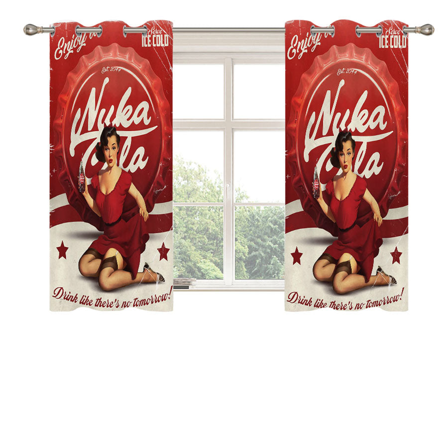 Fallout Enjoy A Nuka Cola Peach Skin Window Curtains