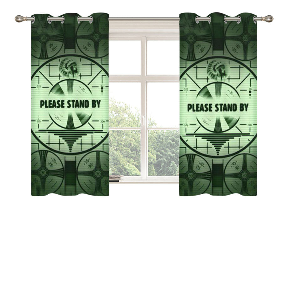 Fallout Please Standy By Peach Skin Window Curtains