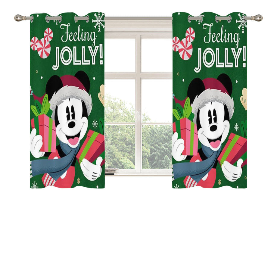 Feeling Jolly Mickey Mouse Peach Skin Window Curtains