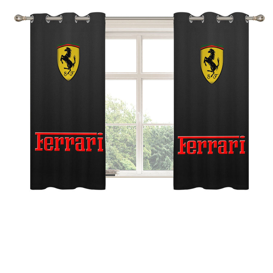 Ferrari Gray Pattern Peach Skin Window Curtains