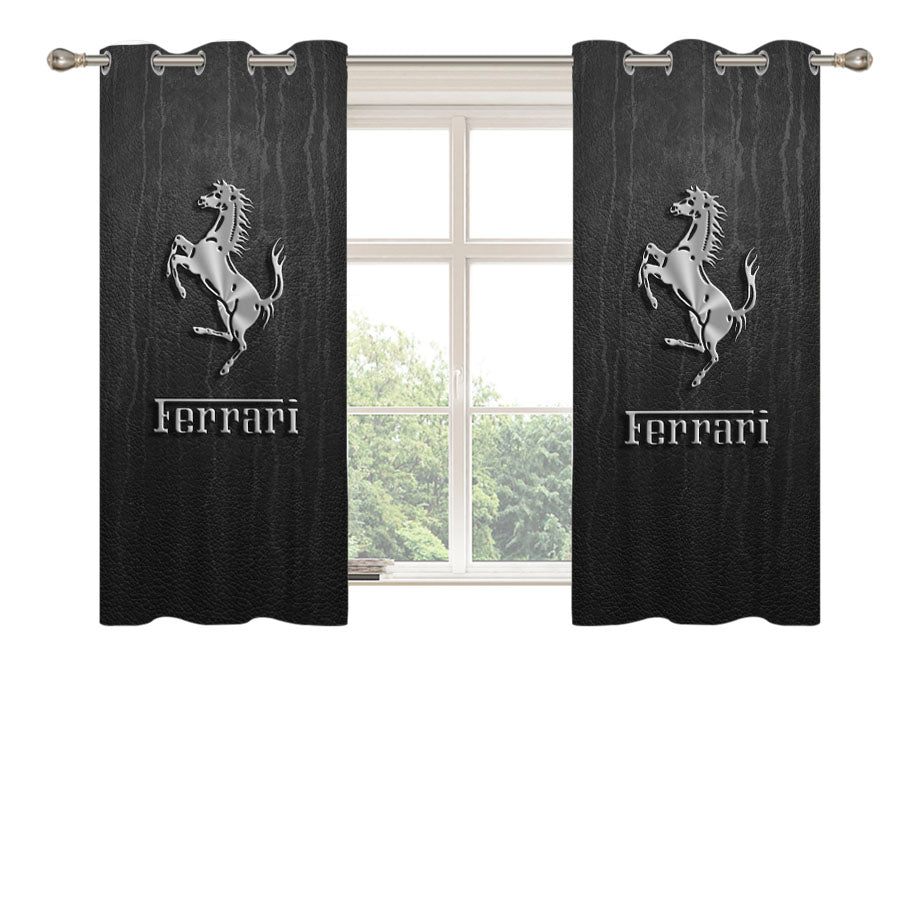 Ferrari Logo Peach Skin Window Curtains