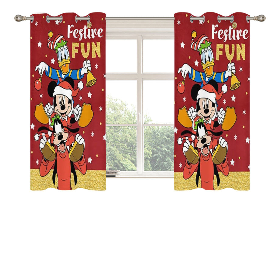 Festive Fun Friends Peach Skin Window Curtains