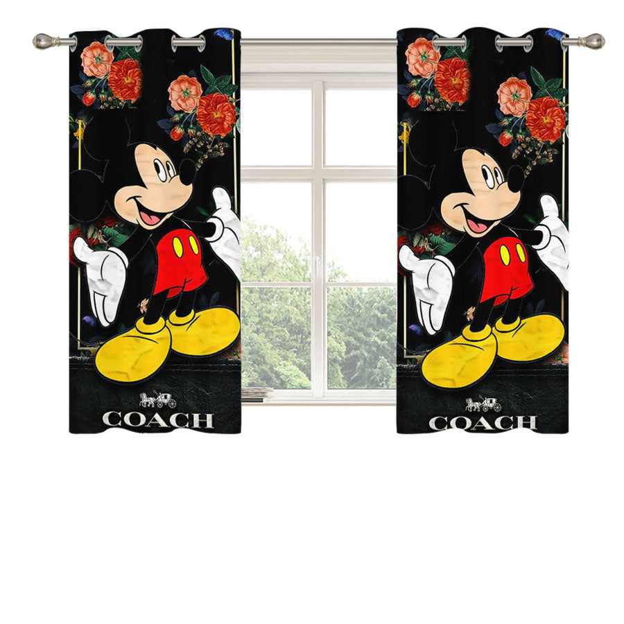 Flowers Coach Mickey Mouse New 49 Peach Skin Window Curtains