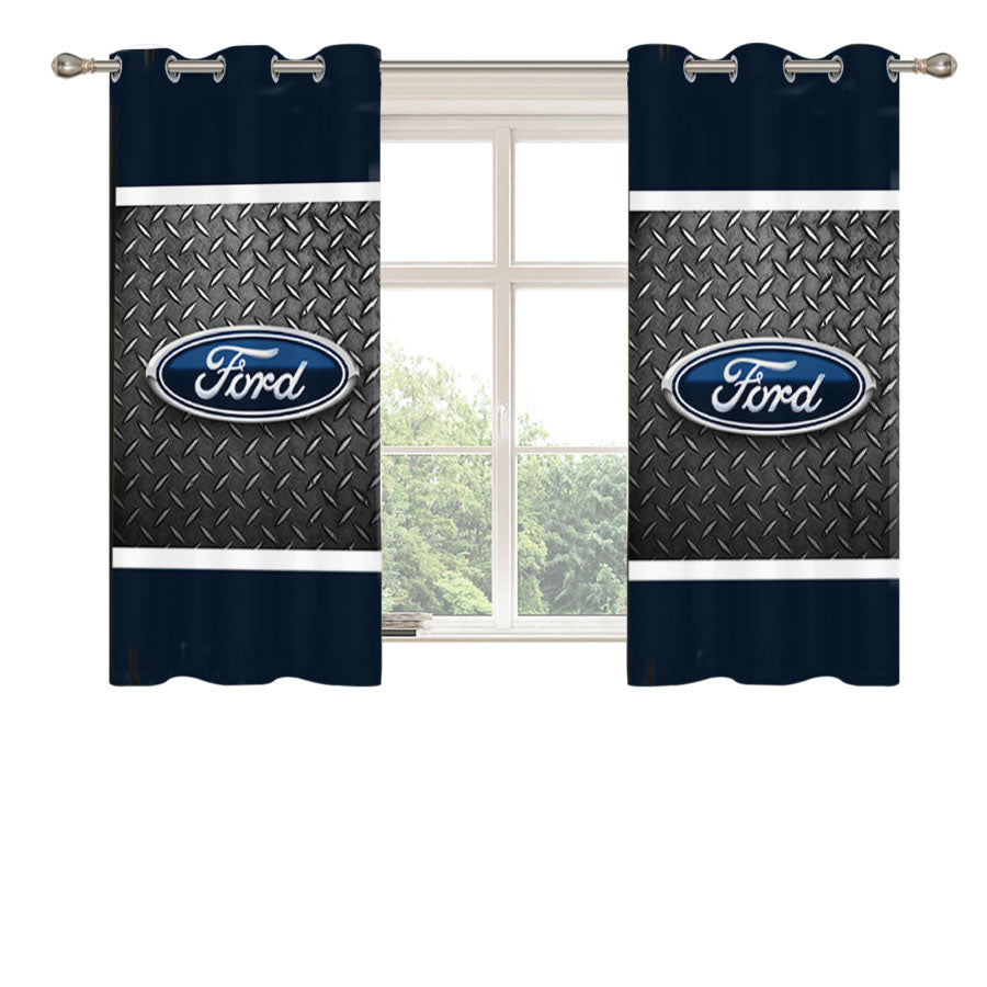 Ford Logo Peach Skin Window Curtains