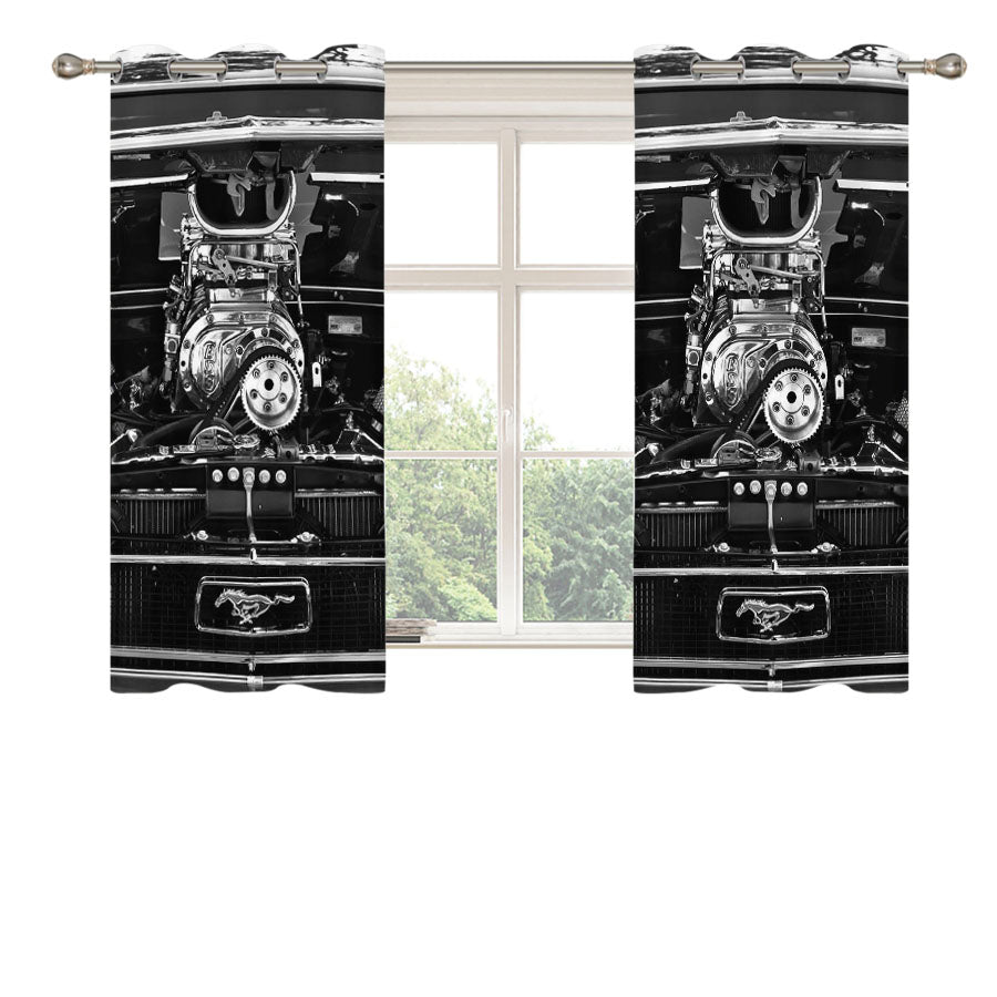 Ford Mustang Engine Peach Skin Window Curtains