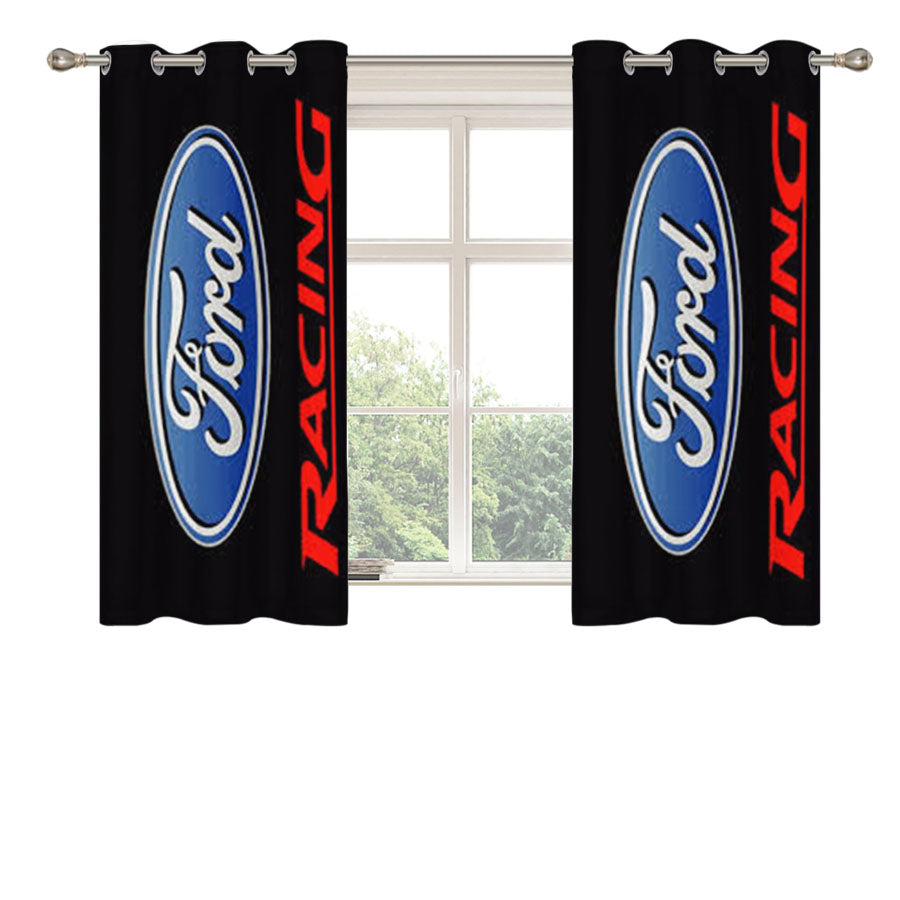 Ford Racing Landscape Peach Skin Window Curtains