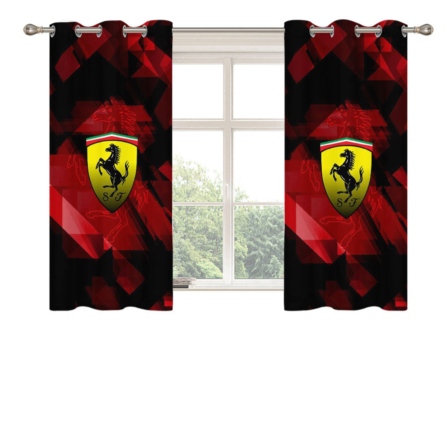 Formula 1 Ferrari Peach Skin Window Curtains