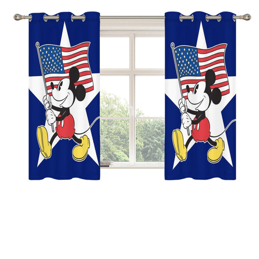 Freedom Mickey Peach Skin Window Curtains
