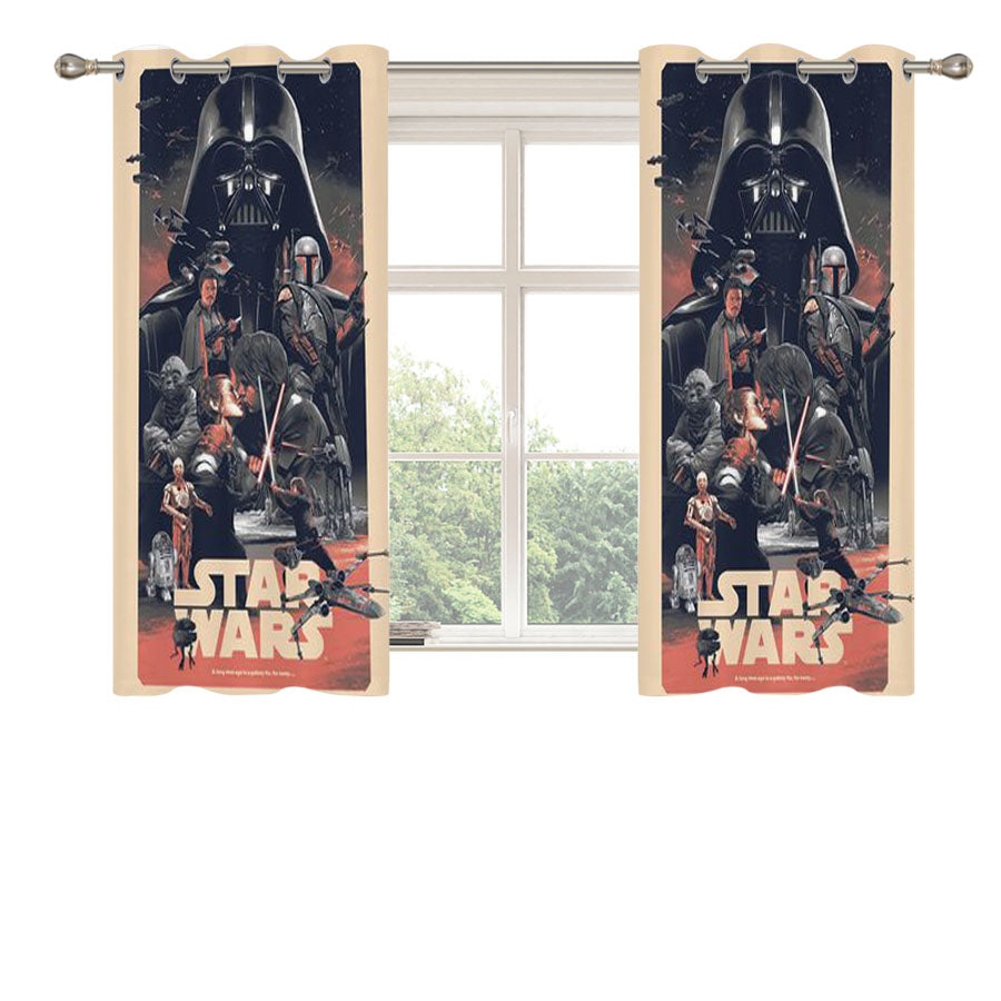 Gabz Star Wars Peach Skin Window Curtains