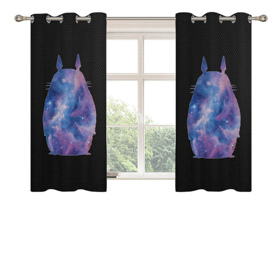 Galaxy Totoro Peach Skin Window Curtains