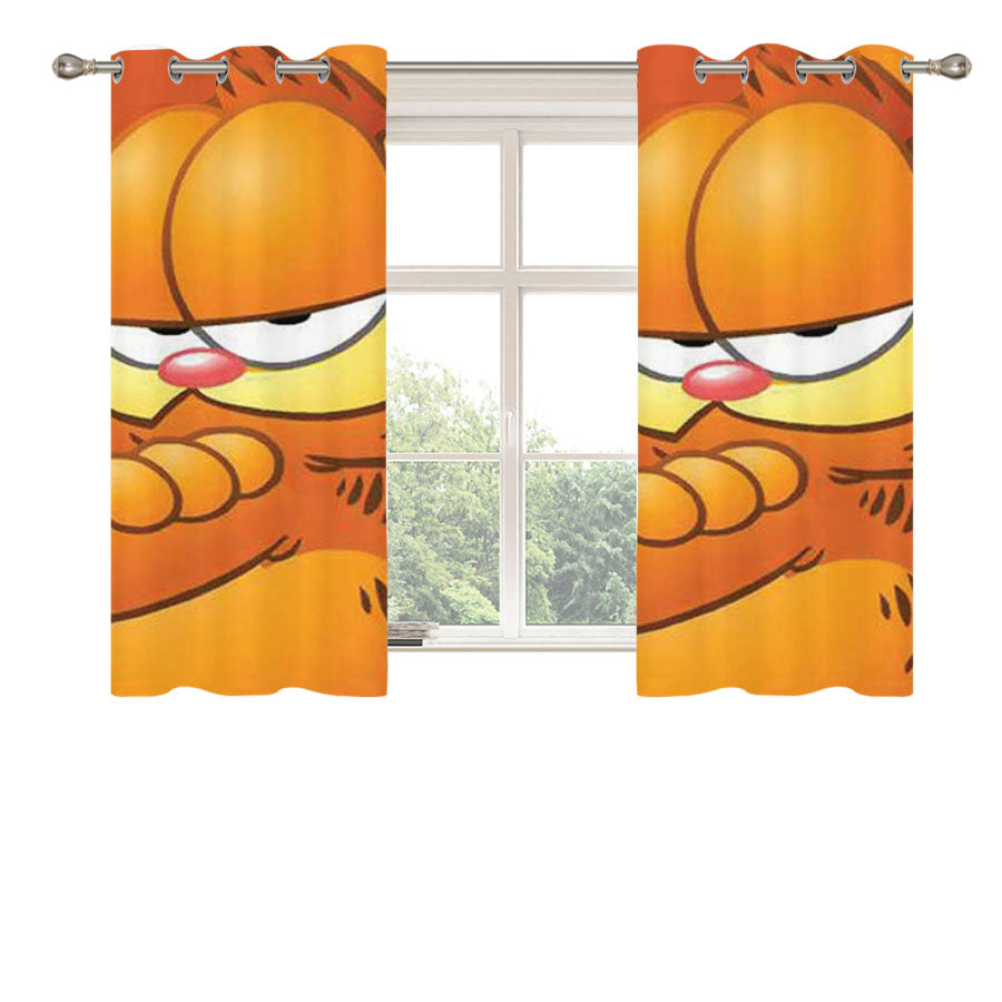 Garfield Arms Crossed Peach Skin Window Curtains
