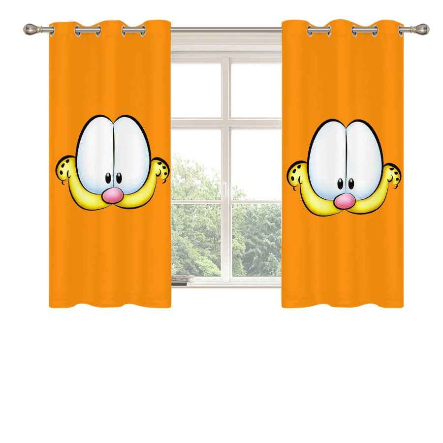 Garfield Face Peach Skin Window Curtains