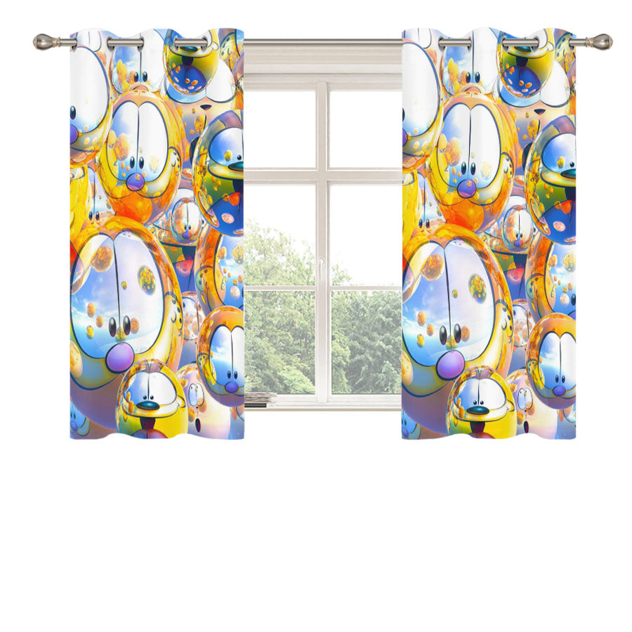 Garfield Halloween Balloon Peach Skin Window Curtains