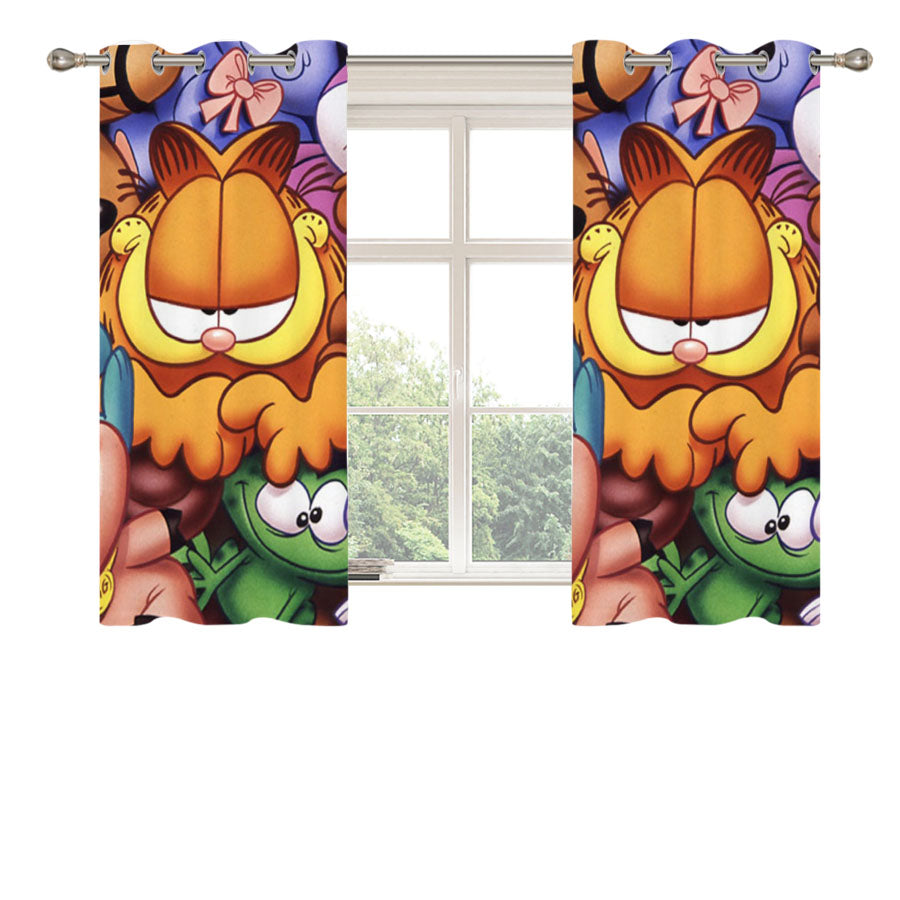 Garfield With Many Toys Peach Skin Window Curtains