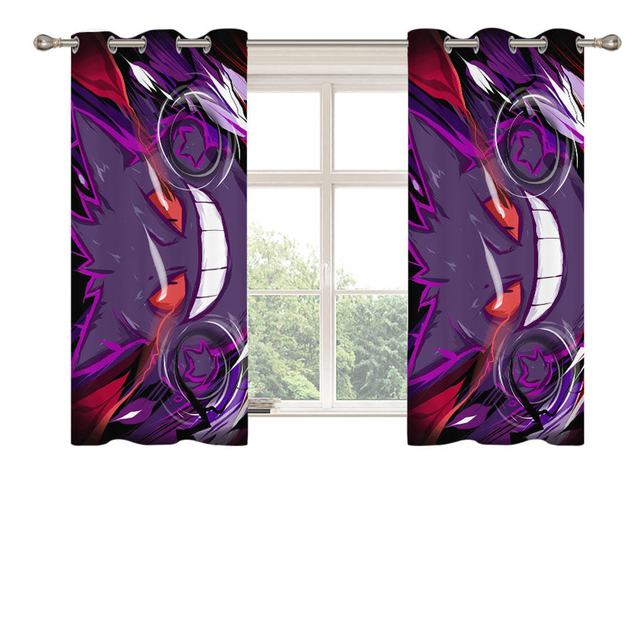 Gengar Pokemon Peach Skin Window Curtains