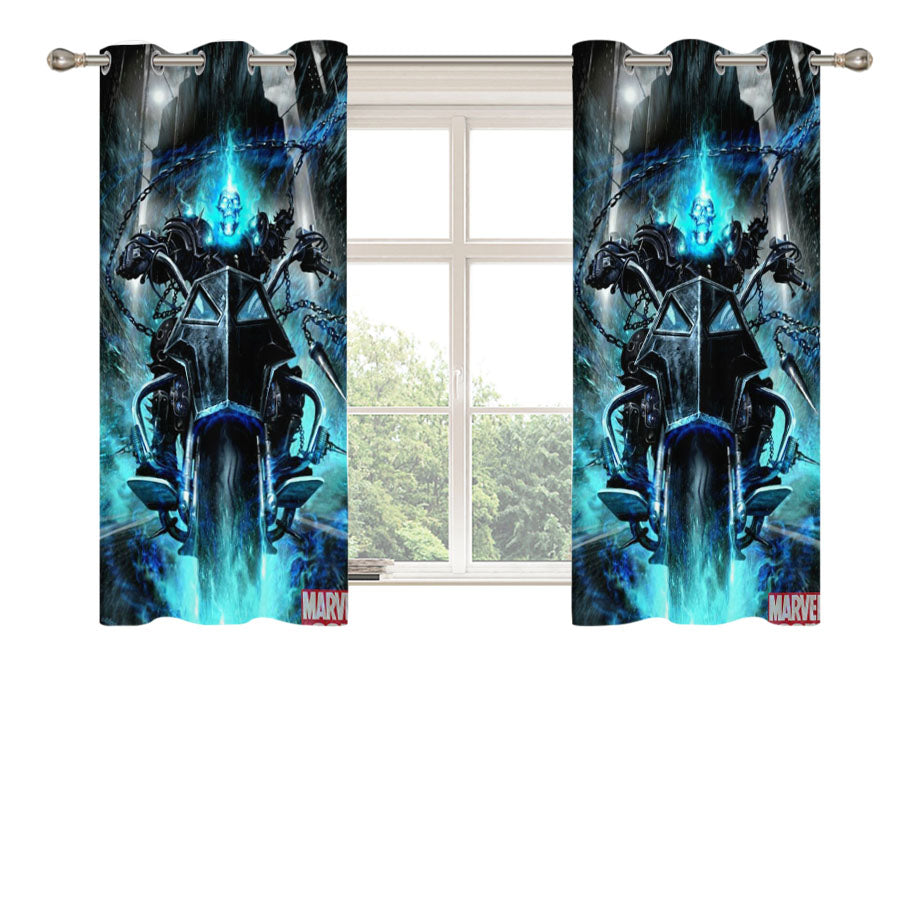 Ghost Rider Marvel Peach Skin Window Curtains