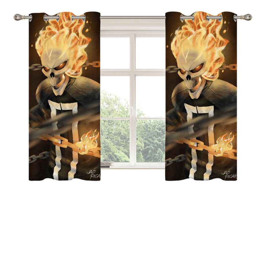Ghost Rider Marvel Comics Peach Skin Window Curtains