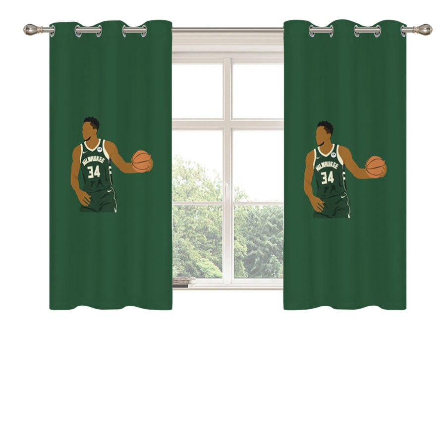 Giannis - Basketball Peach Skin Window Curtains
