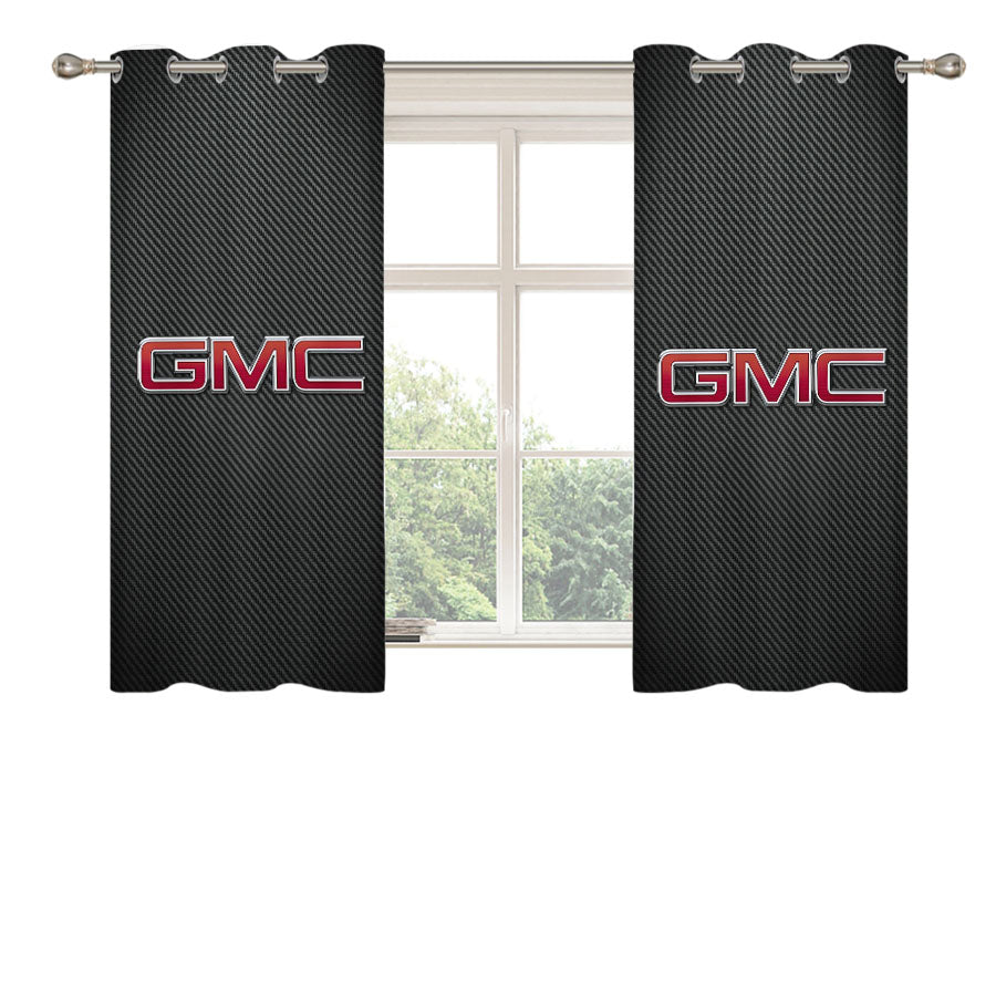 Gmc Carbon Fiber Logo Peach Skin Window Curtains