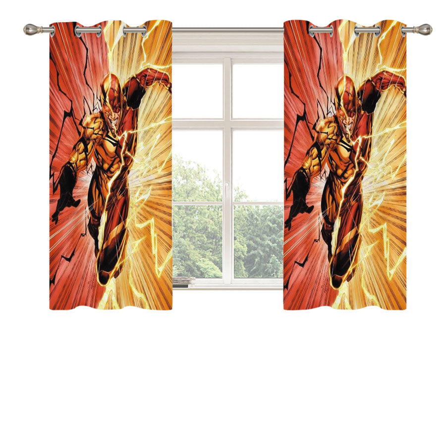 Gold And Red The Flash Peach Skin Window Curtains