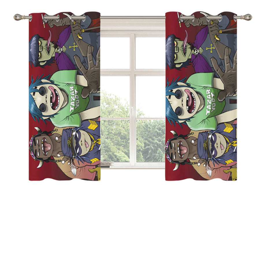 Gorillaz Peach Skin Window Curtains