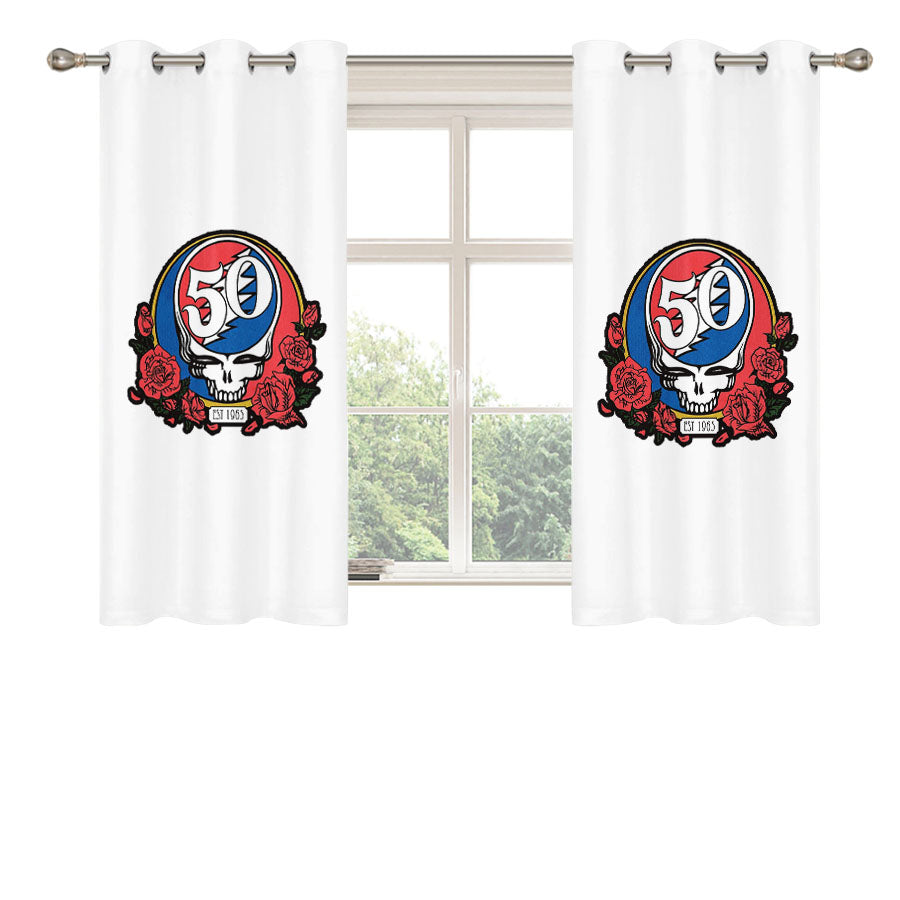 Grateful Dead Chicago Cubs Peach Skin Window Curtains