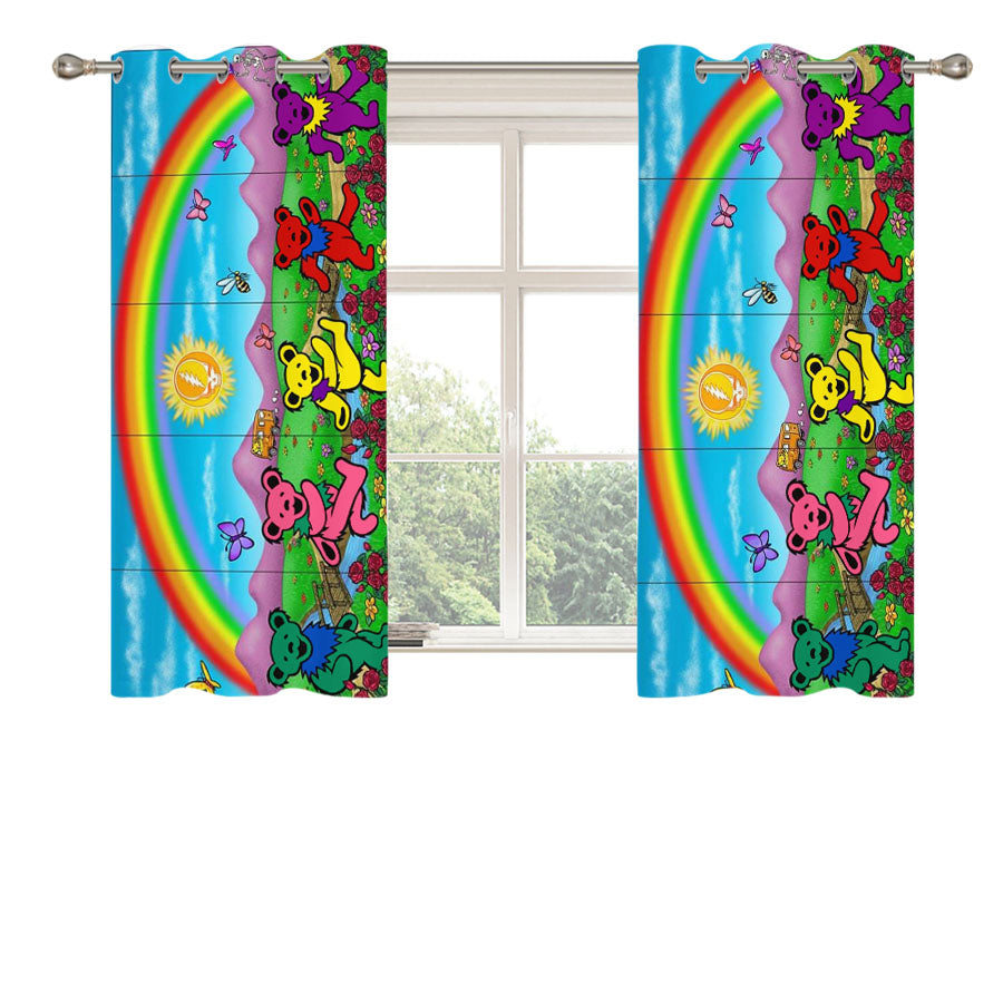 Grateful Dead Rainbow Wallpapers Peach Skin Window Curtains