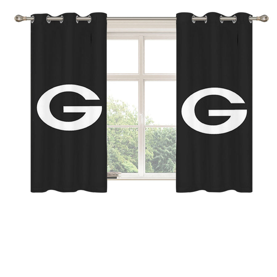 Green Bay Packers Logo Peach Skin Window Curtains
